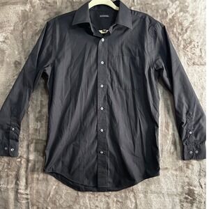 George Men's Black Button Down Shirt Dress Shirt S‎ CH Chest 34-36 Sleeve 32-33